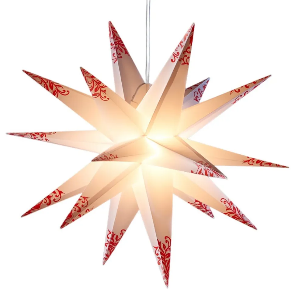 Versieringsster voor buiten - 18-punts wit-rood