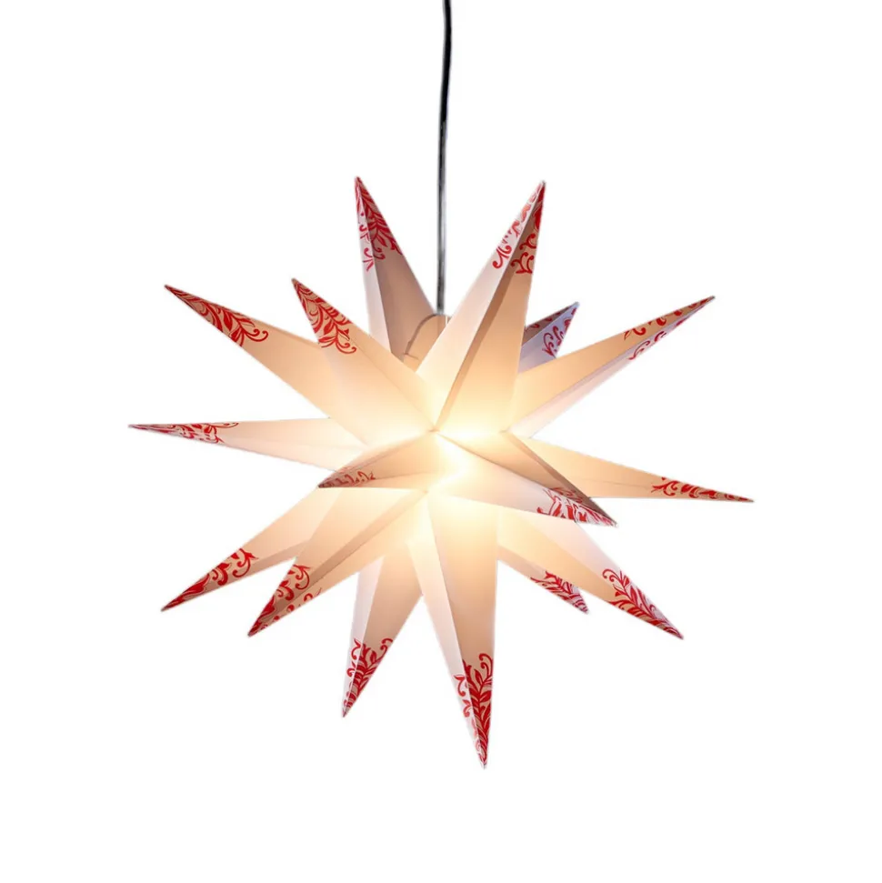 Versieringsster voor buiten - 18-punts wit-rood