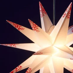 Versieringsster voor buiten - 18-punts wit-rood