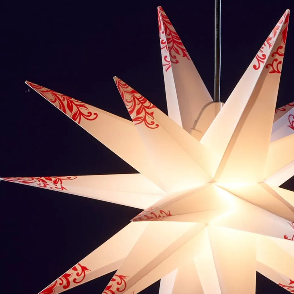 Versieringsster voor buiten - 18-punts wit-rood