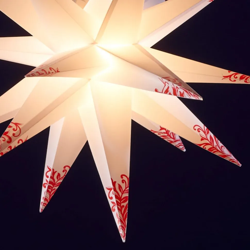 Versieringsster voor buiten - 18-punts wit-rood