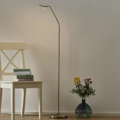 Verstelbare LED vloerlamp Zenith, dimmer, staal