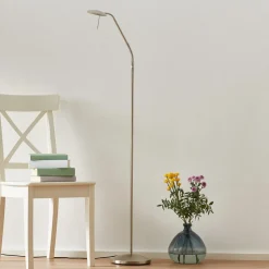 Verstelbare LED vloerlamp Zenith, dimmer, staal