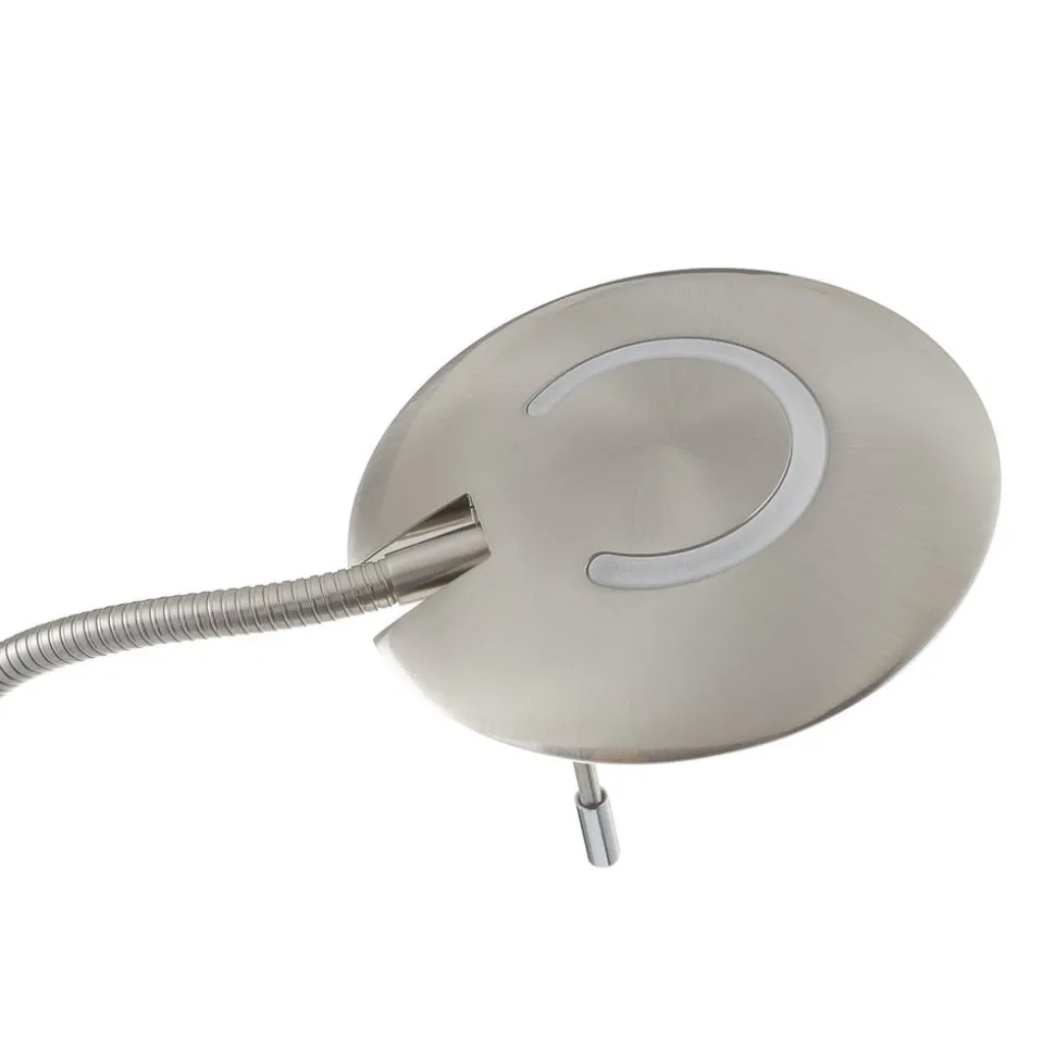 Verstelbare LED vloerlamp Zenith, dimmer, staal