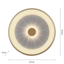 Vertigo LED plafondlamp, CCT, Ø 61,5 cm, messing