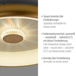 Vertigo LED plafondlamp, CCT, Ø 61,5 cm, messing