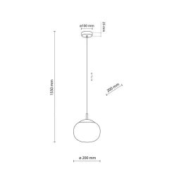 Vibe hanglamp, opaalwit glas, Ø 20 cm
