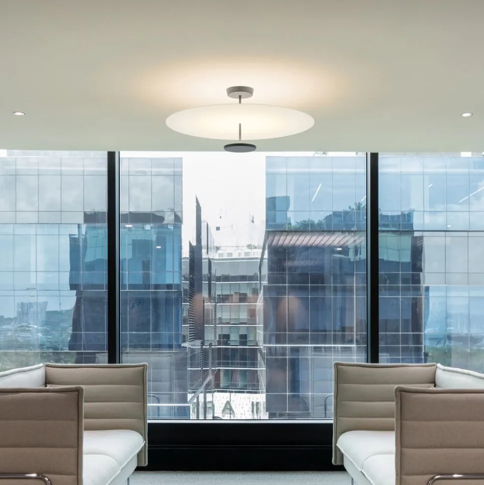 Vibia Flat LED plafondlamp 2-lamps Ø 90 cm wit