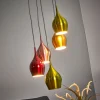 Vibrant - hanglamp m. kleurige schermen 5 lichtbr.