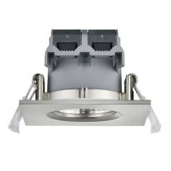 Vierkante LED inbouwspot Zagros IP65 in mat nikkel