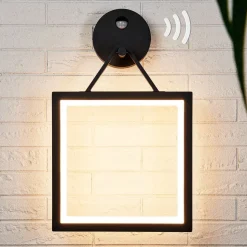 Vierkante LED wandlamp met bewegingsmelder