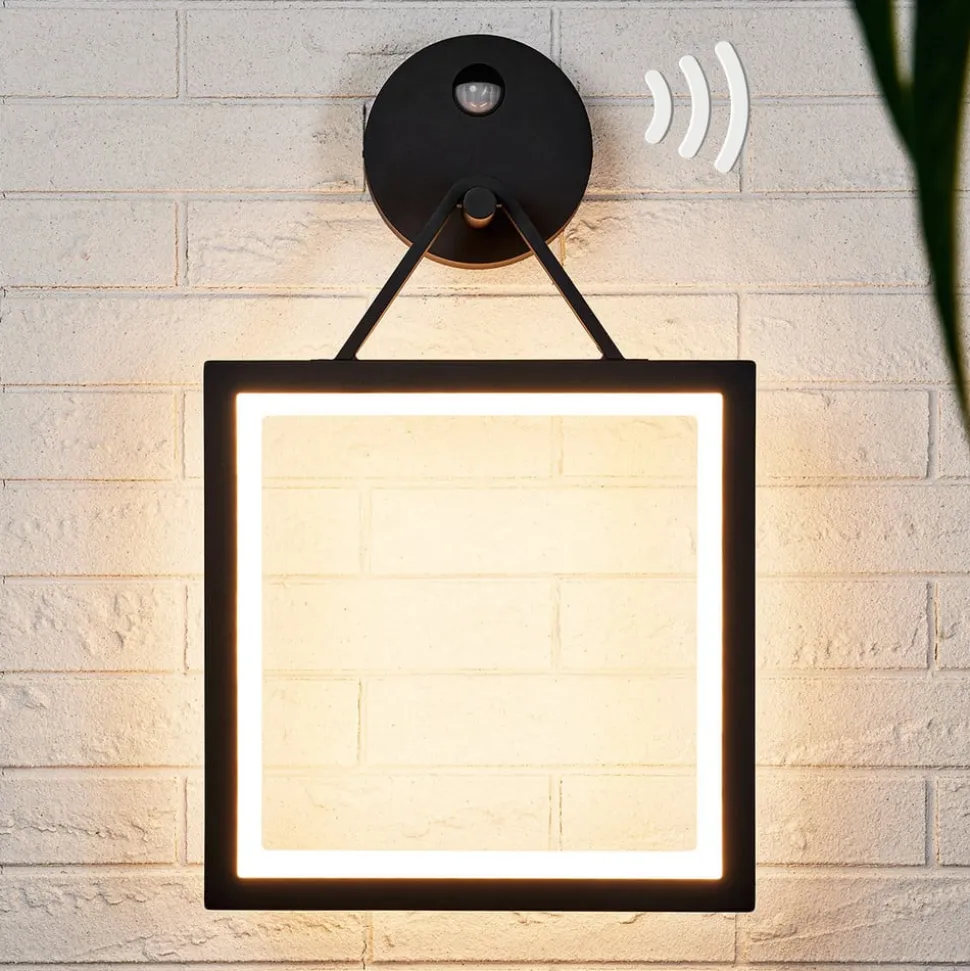 Vierkante LED wandlamp met bewegingsmelder