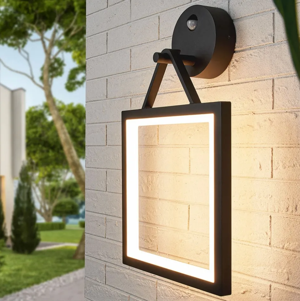 Vierkante LED wandlamp met bewegingsmelder