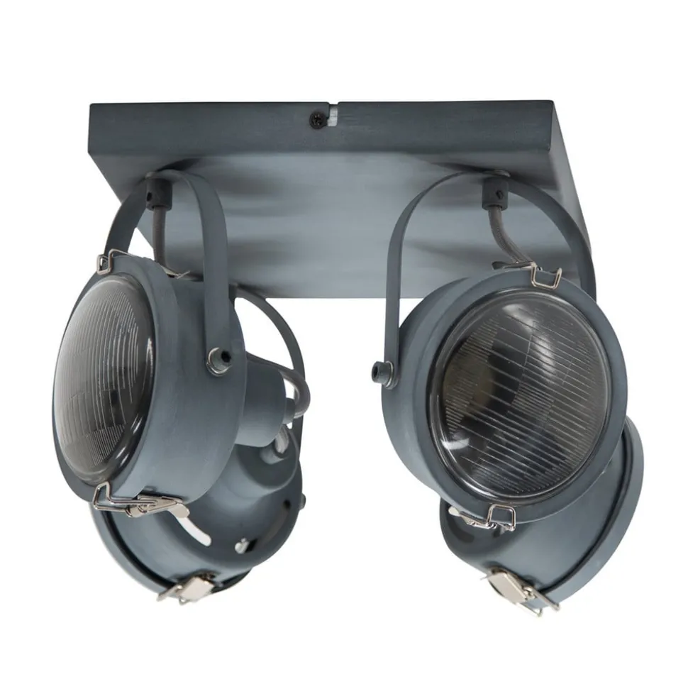 Vierkante plafondlamp Satellite in grijs