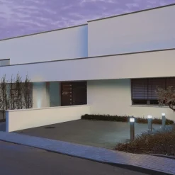 Vierkante tuinpadverlichting SLV, hoogte 90 cm, grijs, roestvrij staal