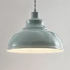 Vintage hanglamp Albertine, metaal, lichtblauw