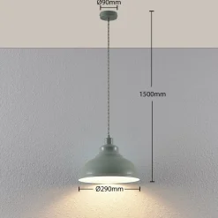 Vintage hanglamp Albertine, metaal, lichtblauw