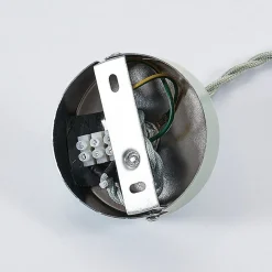 Vintage hanglamp Albertine, metaal, lichtblauw