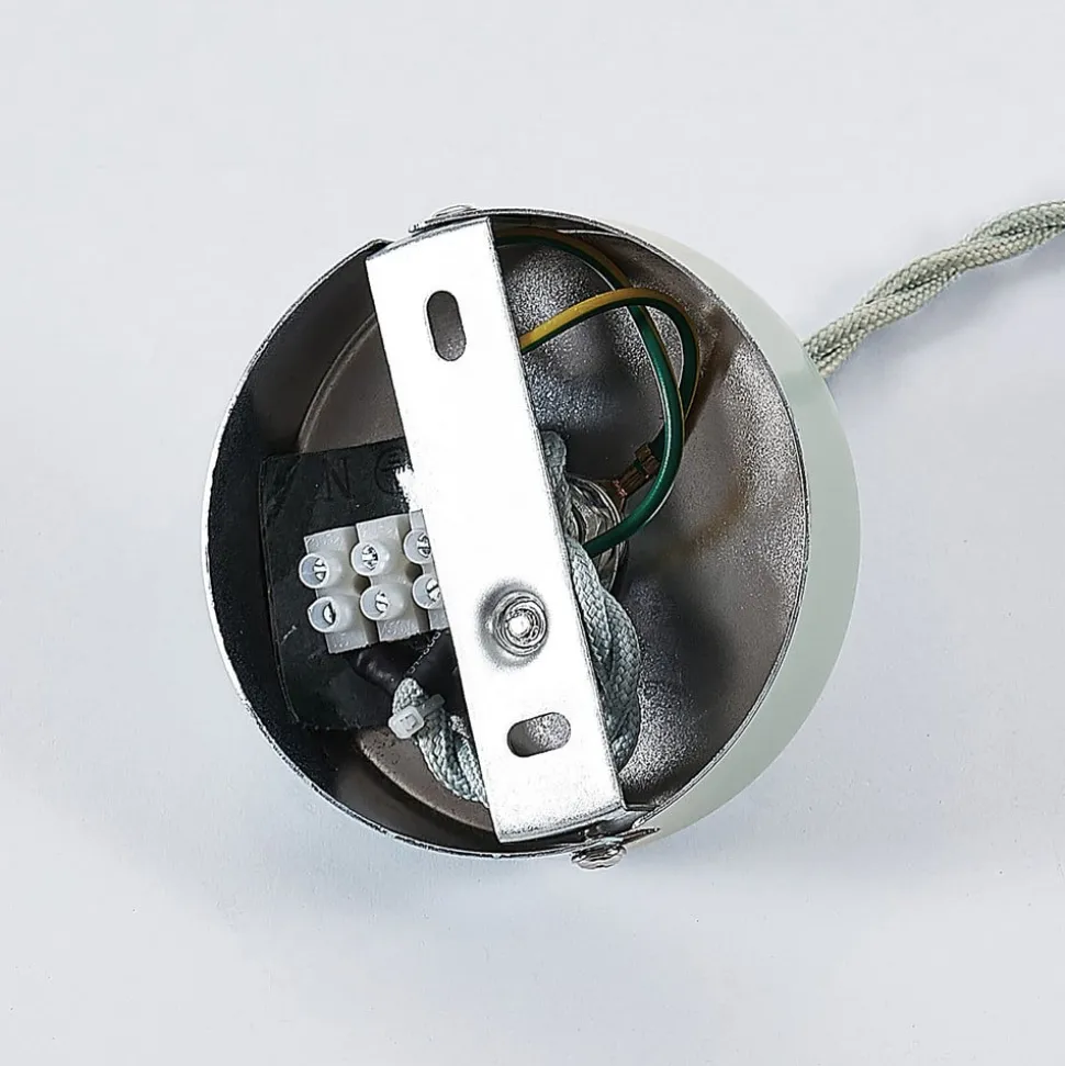 Vintage hanglamp Albertine, metaal, lichtblauw