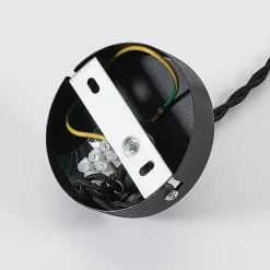 Vintage hanglamp Albertine, metaal, zwart