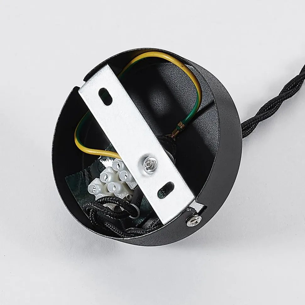 Vintage hanglamp Albertine, metaal, zwart