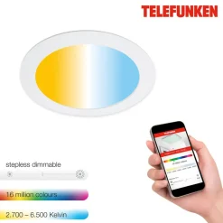 Virgo inbouwlamp LED, RGBW, wit, Ø 17 cm