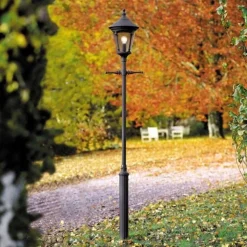 Virgo lantaarnpaal, 1-lamp, mat zwart