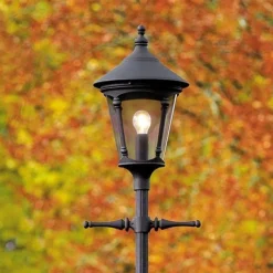 Virgo lantaarnpaal, 1-lamp, mat zwart