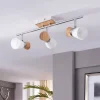 Vivica - 3-pits plafondlamp met houten elementen