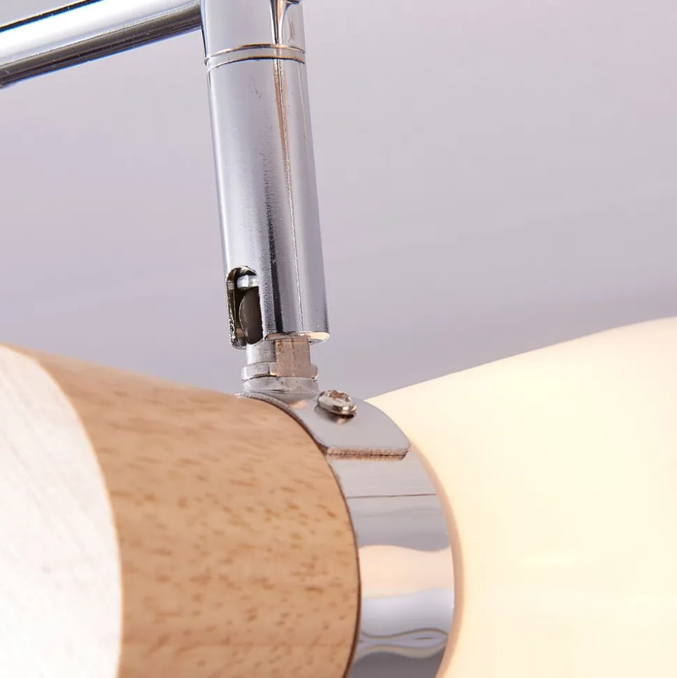 Vivica - 3-pits plafondlamp met houten elementen