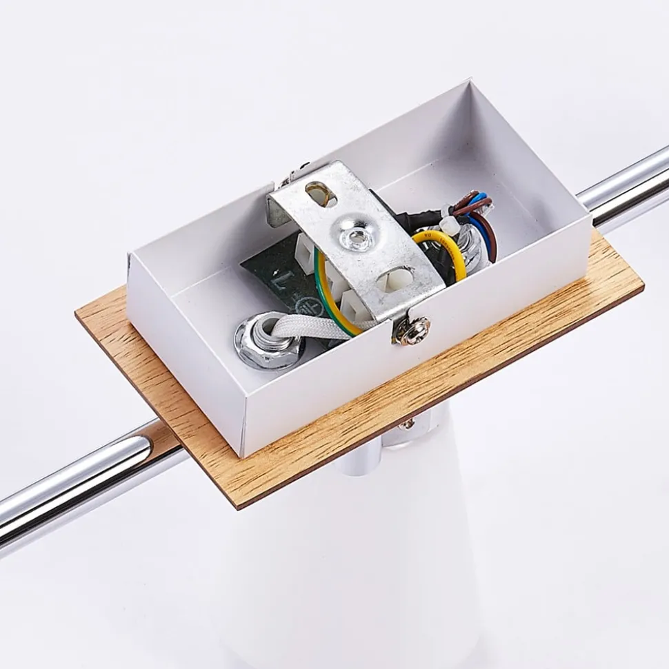 Vivica - 3-pits plafondlamp met houten elementen