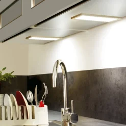 Vlakke onderbouwlamp LED Sky roestvrijstaal 3.000K