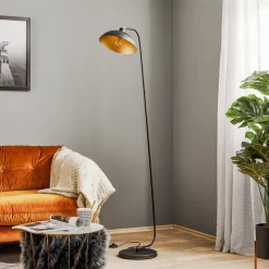 Vloerlamp 1036, 1-lamp, zwart-goud