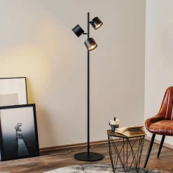 Vloerlamp 1047, 3-lamps, zwart