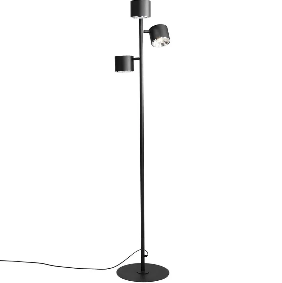 Vloerlamp 1047, 3-lamps, zwart