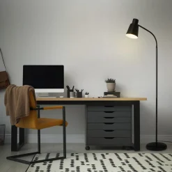 Vloerlamp 1474015 van metaal in zwart