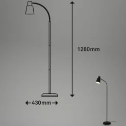 Vloerlamp 1474015 van metaal in zwart