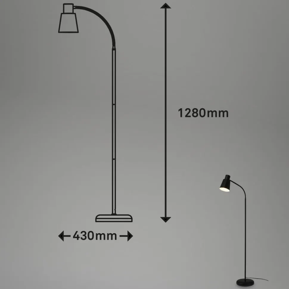 Vloerlamp 1474015 van metaal in zwart