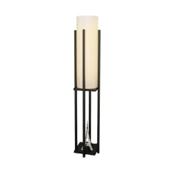 Vloerlamp 8125, zwart/wit, metaal/canvas, hoogte 130 cm