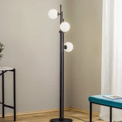 Vloerlamp 1073A1, 3-lamps, zwart