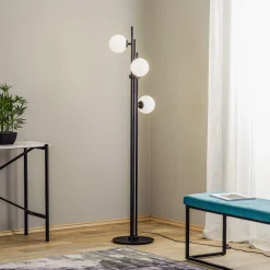 Vloerlamp 1073A1, 3-lamps, zwart