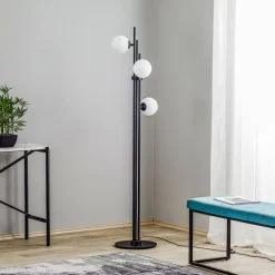 Vloerlamp 1073A1, 3-lamps, zwart