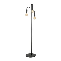 Vloerlamp Aidan, 3-lamps, zwart
