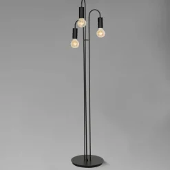 Vloerlamp Aidan, 3-lamps, zwart
