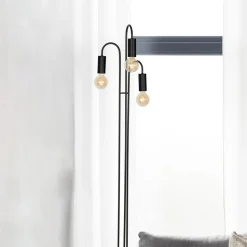 Vloerlamp Aidan, 3-lamps, zwart