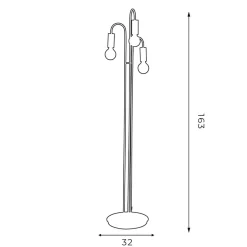 Vloerlamp Aidan, 3-lamps, zwart