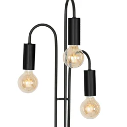 Vloerlamp Aidan, 3-lamps, zwart