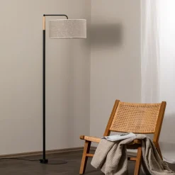 Vloerlamp Atlanta met linnen kap