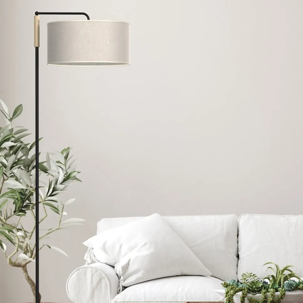 Vloerlamp Atlanta met linnen kap