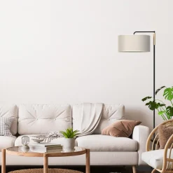 Vloerlamp Atlanta met linnen kap